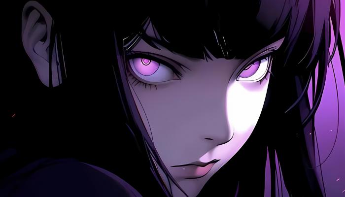 电脑壁纸 二次元插画 插画 暗黑 暗黑插画 神秘风格 紫眸动漫 黑发少女 电脑桌面 高清壁纸 壁纸下载-觅知音博客